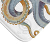 Steel Blue Octopus Tentacles Watercolor Art Bath Mat Home Decor