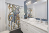Steel Blue Octopus Tentacles Watercolor Art Shower Curtains Home Decor