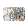 Steel Blue Octopus Tentacles Watercolor Vintage Map Chic Art Bath Mat Large 34X21 Home Decor