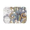 Steel Blue Octopus Tentacles Watercolor Vintage Map Chic Art Bath Mat Small 24X17 Home Decor