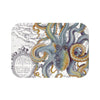 Steel Blue Octopus Tentacles Watercolor Vintage Map Chic Art Bath Mat Small 24X17 Home Decor
