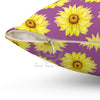 Sunflowers Mauve Purple Pattern Square Pillow Home Decor