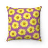 Sunflowers Mauve Purple Pattern Square Pillow Home Decor