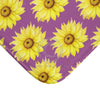 Sunflowers Purple Mauve Pattern Vintage Bath Mat Home Decor
