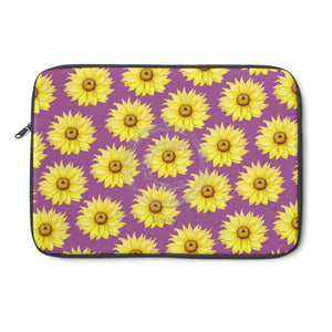 Sunflowers Purple Mauve Pattern Vintage Laptop Sleeve 13