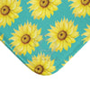 Sunflowers Teal Pattern Vintage Bath Mat Home Decor