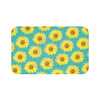 Sunflowers Teal Pattern Vintage Bath Mat Large 34X21 Home Decor