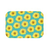Sunflowers Teal Pattern Vintage Bath Mat Small 24X17 Home Decor