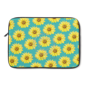 Sunflowers Teal Pattern Vintage Laptop Sleeve 13