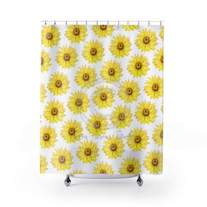Sunflowers Vintage White Chic Shower Curtain 71X74 Home Decor