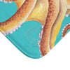 Sunny Octopus Teal Watercolor Bath Mat Home Decor
