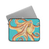 Sunny Octopus Teal Watercolor Blue Laptop Sleeve