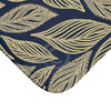 Tan Leaves On Navy Bath Mat Home Decor