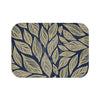 Tan Leaves On Navy Bath Mat Small 24X17 Home Decor