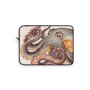 Tangerine Orange Octopus Kraken Black Ink Art Laptop Sleeve 15