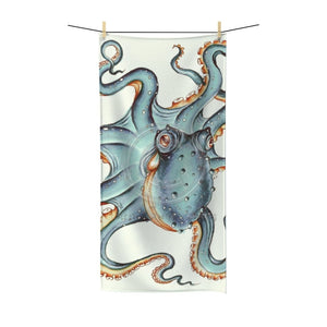 Teal Eggshell Octopus Kraken Tentacles Ink Polycotton Towel 30 × 60 Home Decor
