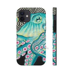 Teal Funky Octopus Ink Case Mate Tough Phone Cases Iphone 12