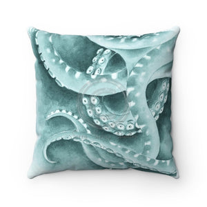 Teal Green Brushed Tentacles Square Pillow 14 X Home Decor