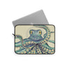 Teal Green Cream Beige Octopus Kraken Ink Art Laptop Sleeve