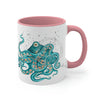 Teal Green Octopus Bubbles And Sea Art Accent Coffee Mug 11Oz