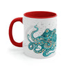 Teal Green Octopus Bubbles And Sea Art Accent Coffee Mug 11Oz