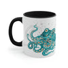 Teal Green Octopus Bubbles And Sea Art Accent Coffee Mug 11Oz