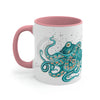 Teal Green Octopus Bubbles And Sea Art Accent Coffee Mug 11Oz