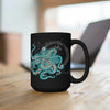 Teal Green Octopus Bubbles And Sea Art Black Mug 15Oz