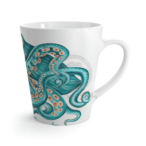 Teal Green Octopus Bubbles And Sea Art Latte Mug 12Oz Mug
