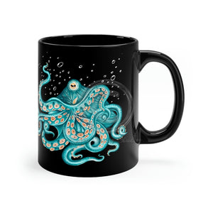 Teal Green Octopus Bubbles And Sea Art Mug 11Oz Mug