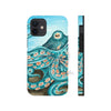 Teal Green Octopus Bubbles And The Sea Art Mate Tough Phone Cases Iphone 12 Mini Case