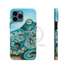 Teal Green Octopus Bubbles And The Sea Art Mate Tough Phone Cases Iphone 13 Pro Max Case
