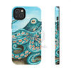 Teal Green Octopus Bubbles And The Sea Art Mate Tough Phone Cases Iphone 14 Plus Case