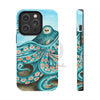 Teal Green Octopus Bubbles And The Sea Art Mate Tough Phone Cases Iphone 14 Pro Case