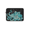 Teal Green Octopus Bubbles And The Sea Black Art Laptop Sleeve 15