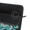 Teal Green Octopus Bubbles And The Sea Black Art Laptop Sleeve