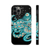 Teal Green Octopus Bubbles And The Sea Black Art Mate Tough Phone Cases Iphone 12 Pro Case