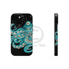 Teal Green Octopus Bubbles And The Sea Black Art Mate Tough Phone Cases Iphone 13 Mini Case