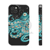 Teal Green Octopus Bubbles And The Sea Black Art Mate Tough Phone Cases Iphone 14 Case