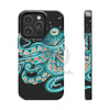 Teal Green Octopus Bubbles And The Sea Black Art Mate Tough Phone Cases Iphone 14 Pro Case
