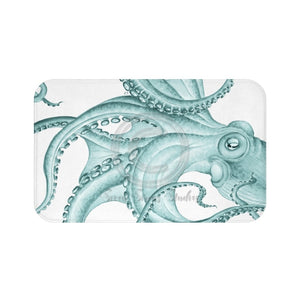 Teal Green Octopus Dance Ink Art Bath Mat 34 × 21 Home Decor