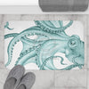 Teal Green Octopus Dance Ink Art Bath Mat Home Decor