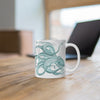 Teal Green Octopus Dance Ink Art Mug 11Oz
