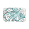 Teal Green Octopus Dance Vintage Map Black Ink Art Bath Mat 34 × 21 Home Decor