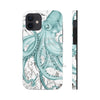 Teal Green Octopus Dance Vintage Map Black Ink Art Case Mate Tough Phone Cases Iphone 12