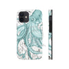 Teal Green Octopus Dance Vintage Map Black Ink Art Case Mate Tough Phone Cases Iphone 12 Mini