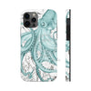 Teal Green Octopus Dance Vintage Map Black Ink Art Case Mate Tough Phone Cases Iphone 12 Pro