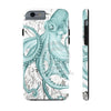 Teal Green Octopus Dance Vintage Map Black Ink Art Case Mate Tough Phone Cases Iphone 6/6S