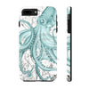 Teal Green Octopus Dance Vintage Map Black Ink Art Case Mate Tough Phone Cases Iphone 7 Plus 8