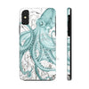 Teal Green Octopus Dance Vintage Map Black Ink Art Case Mate Tough Phone Cases Iphone X